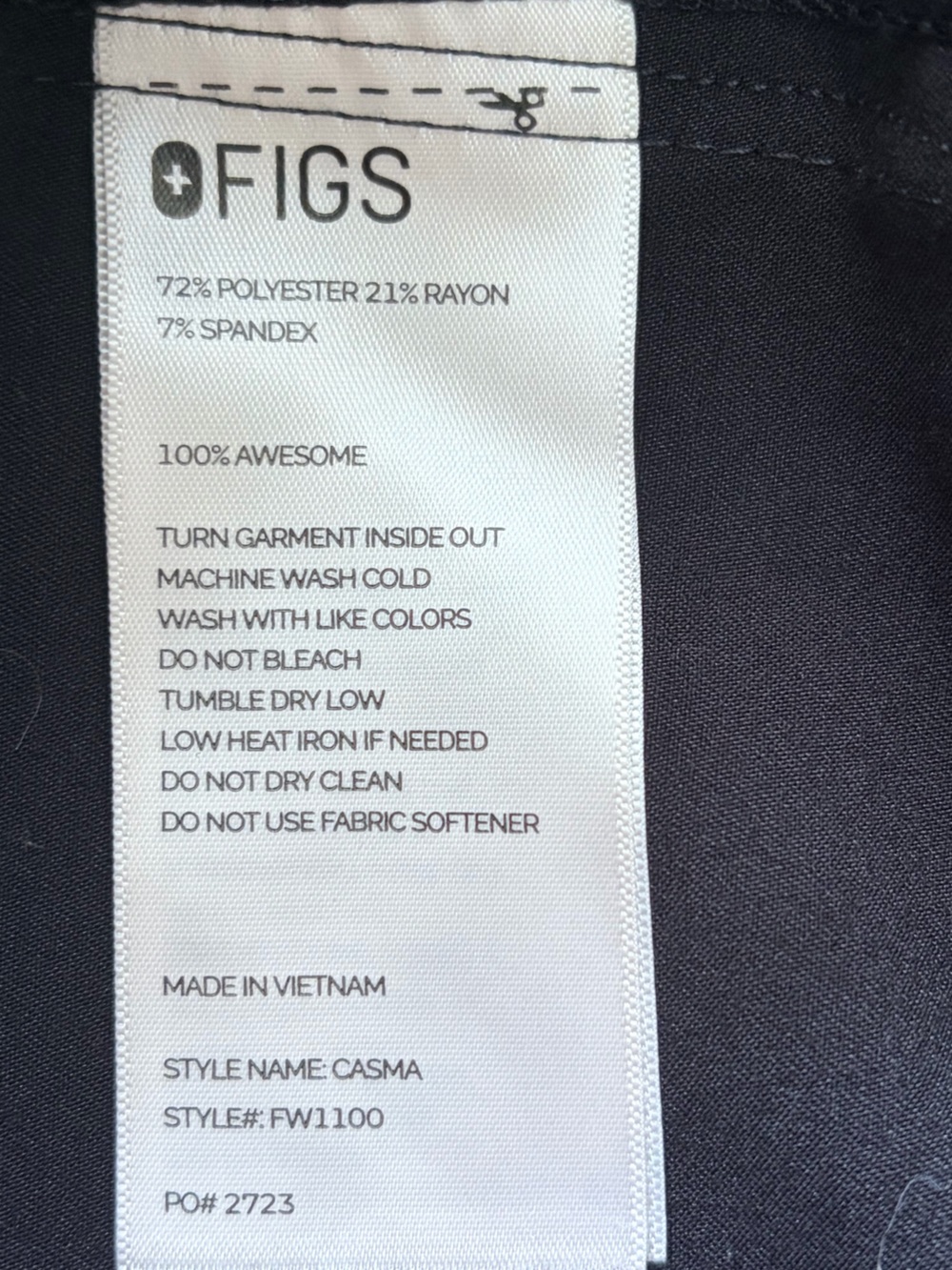 Figs Aya Health Care Medical Scrubs Women Top Blue Size Large - Picture 7 of 7